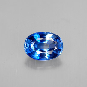 1.17캐럿 천연 블루 카이아나이트, 타원형 컷, 7.2×5.3 mm, VVS-VS