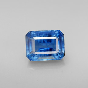 3.42캐럿 천연 블루 카이아나이트, 에메랄드 컷, 9.7×7.1 mm, SI