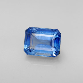 3.42캐럿 천연 블루 카이아나이트, 에메랄드 컷, 9.7×7.1 mm, SI