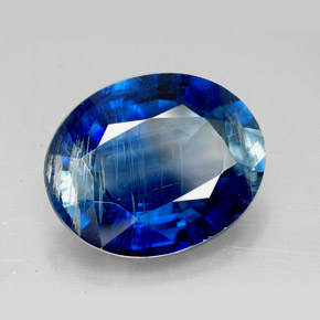 11.63캐럿 천연 블루 카이아나이트, 타원형 컷, 16.1×13 mm, SI