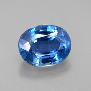 3.46캐럿 천연 라이트 블루 카이아나이트, 타원형 컷, 9.7×7.6 mm, SI