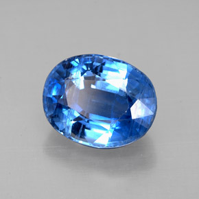 3.46캐럿 천연 라이트 블루 카이아나이트, 타원형 컷, 9.7×7.6 mm, SI