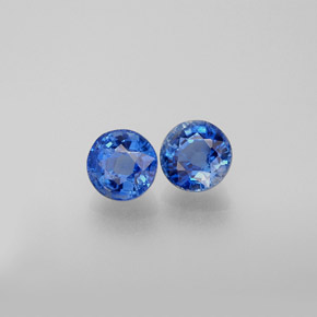 캐럿 천연 블루 카이아나이트 보석, 라운드 컷, 5.25 mm, VS