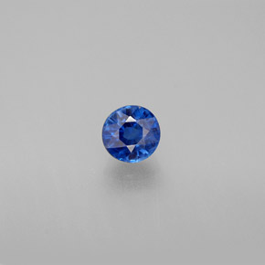 0.72캐럿 천연 블루 카이아나이트, 라운드 컷, 4.94 mm, VS