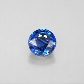 0.84캐럿 천연 블루 카이아나이트, 라운드 컷, 5.22 mm, VS