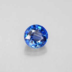 0.84캐럿 천연 블루 카이아나이트, 라운드 컷, 5.22 mm, VS