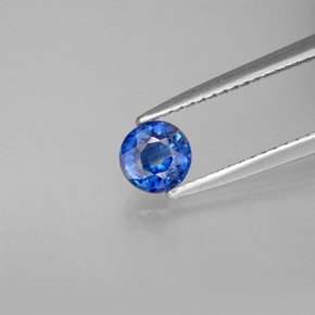 0.67캐럿 천연 블루 카이아나이트, 라운드 컷, 5.11 mm, VS