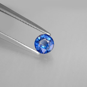0.67캐럿 천연 블루 카이아나이트, 라운드 컷, 5.11 mm, VS