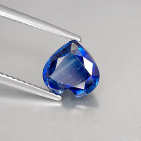 2.19캐럿 천연 블루 카이아나이트, 하트 모양, 8.1×8.1 mm, VS