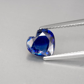 1.71캐럿 천연 블루 카이아나이트, 하트 모양, 7.9×7.7 mm, VS