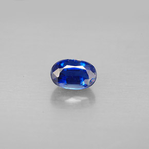 0.80캐럿 천연 블루 카이아나이트, 타원형 컷, 6.1×4.2 mm, VS