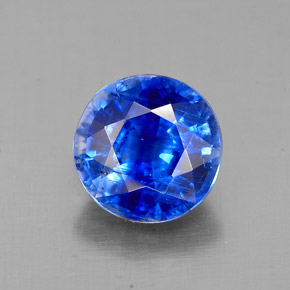 1.62캐럿 천연 블루 카이아나이트, 라운드 컷, 6.98 mm, SI
