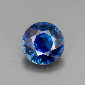 1.54캐럿 천연 블루 카이아나이트, 라운드 컷, 6.98 mm, SI