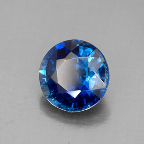 1.54캐럿 천연 블루 카이아나이트, 라운드 컷, 6.98 mm, SI