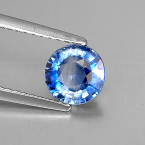 1.06캐럿 천연 블루 카이아나이트, 라운드 컷, 6.35 mm, VS-SI