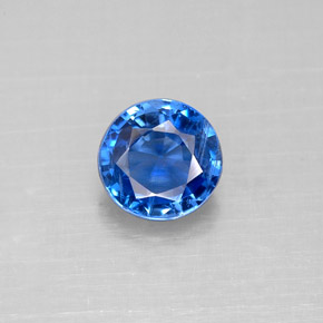1.18캐럿 천연 블루 카이아나이트, 라운드 컷, 6.13 mm, VS-SI