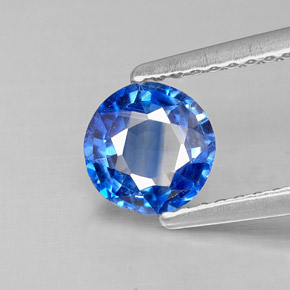 0.88캐럿 천연 블루 카이아나이트, 라운드 컷, 6.03 mm, VS-SI