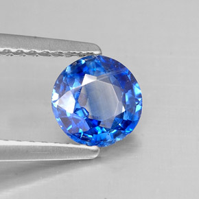 0.88캐럿 천연 블루 카이아나이트, 라운드 컷, 6.03 mm, VS-SI