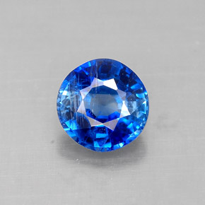 0.81캐럿 천연 블루 카이아나이트, 라운드 컷, 5.52 mm, VS-SI