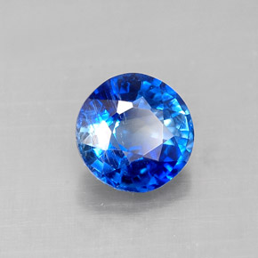 0.81캐럿 천연 블루 카이아나이트, 라운드 컷, 5.52 mm, VS-SI