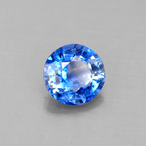 0.87캐럿 천연 블루 카이아나이트, 라운드 컷, 5.84 mm, VS-SI