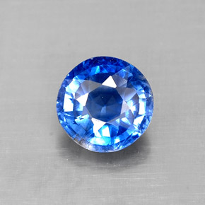 0.89캐럿 천연 블루 카이아나이트, 라운드 컷, 5.83 mm, VS