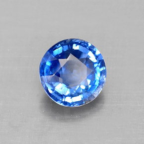 0.89캐럿 천연 블루 카이아나이트, 라운드 컷, 5.83 mm, VS