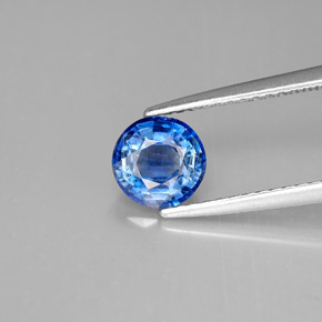 1.08캐럿 천연 블루 카이아나이트, 라운드 컷, 6.13 mm, VS-SI