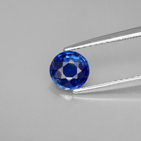 0.86캐럿 천연 블루 카이아나이트, 라운드 컷, 5.93 mm, VS-SI