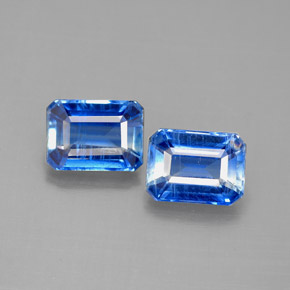 캐럿 천연 블루 카이아나이트 보석, 에메랄드 컷, 7.1×5.1 mm, VS-SI