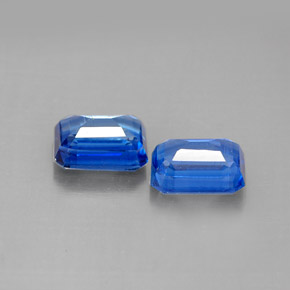 캐럿 천연 블루 카이아나이트 보석, 에메랄드 컷, 7.1×5.1 mm, VS-SI