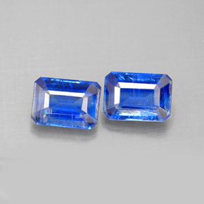 캐럿 천연 블루 카이아나이트 보석, 에메랄드 컷, 7×5 mm, VS-SI