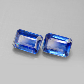 캐럿 천연 블루 카이아나이트 보석, 에메랄드 컷, 7×5 mm, VS-SI