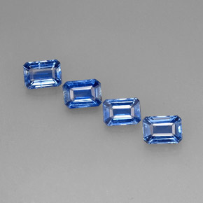 캐럿 천연 블루 카이아나이트 보석, 에메랄드 컷, 7.2×5.2 mm, VS-SI