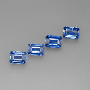 캐럿 천연 블루 카이아나이트 보석, 에메랄드 컷, 7.2×5.2 mm, VS-SI