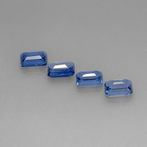 캐럿 천연 블루 카이아나이트 보석, 에메랄드 컷, 7.2×5.2 mm, VS-SI