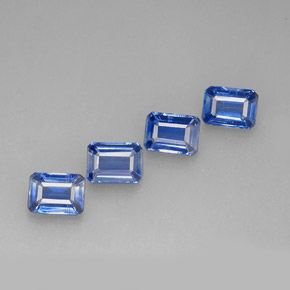 캐럿 천연 블루 카이아나이트 보석, 에메랄드 컷, 7.2×5.2 mm, VS-SI