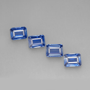 캐럿 천연 블루 카이아나이트 보석, 에메랄드 컷, 7.2×5.2 mm, VS-SI