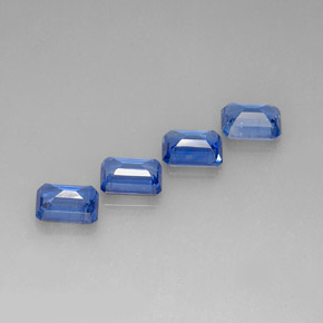 캐럿 천연 블루 카이아나이트 보석, 에메랄드 컷, 7.2×5.2 mm, VS-SI