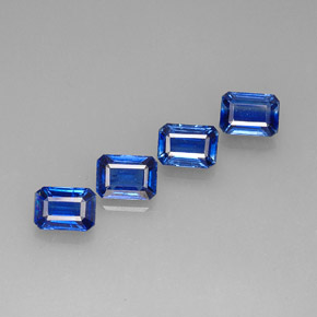 캐럿 천연 블루 카이아나이트 보석, 에메랄드 컷, 7.2×5.2 mm, VS-SI