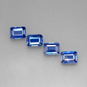 캐럿 천연 블루 카이아나이트 보석, 에메랄드 컷, 7.1×5.1 mm, VS-SI