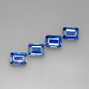 캐럿 천연 블루 카이아나이트 보석, 에메랄드 컷, 7.1×5.1 mm, VS-SI