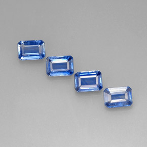 캐럿 천연 블루 카이아나이트 보석, 에메랄드 컷, 7.1×5 mm, VS-SI