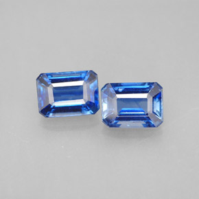 캐럿 천연 블루 카이아나이트 보석, 에메랄드 컷, 7.1×5.1 mm, VS-SI