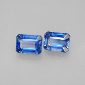 캐럿 천연 블루 카이아나이트 보석, 에메랄드 컷, 7.1×5.1 mm, VS-SI