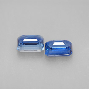 캐럿 천연 블루 카이아나이트 보석, 에메랄드 컷, 7.1×5.1 mm, VS-SI
