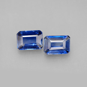 캐럿 천연 블루 카이아나이트 보석, 에메랄드 컷, 7.6×5 mm, VS-SI