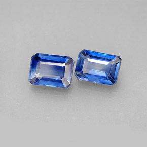 캐럿 천연 블루 카이아나이트 보석, 에메랄드 컷, 7.6×5 mm, VS-SI