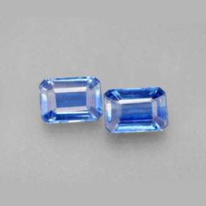 캐럿 천연 블루 카이아나이트 보석, 에메랄드 컷, 7.1×5.2 mm, VS-SI