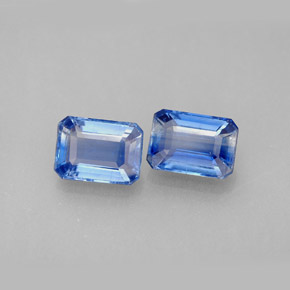 캐럿 천연 블루 카이아나이트 보석, 에메랄드 컷, 7.1×5.2 mm, VS-SI